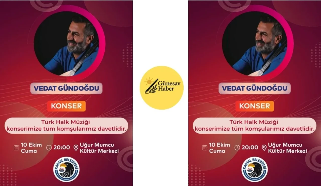 Vedat Gündoğdu, Kartal’da Türk Halk Müziği Konseriyle Sahne Alacak