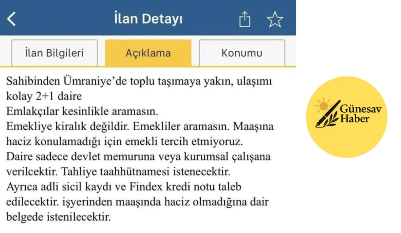 🏠 “Emekliye Kiralık Değil” İlanları Yasal mı? Uzmanlardan Açıklama