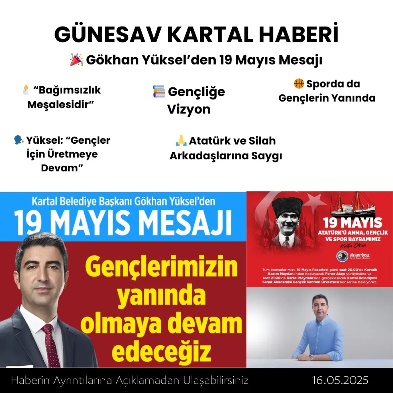 Gökhan Yüksel: “19 Mayıs, Bağımsızlık Mücadelesinin Meşalesidir”