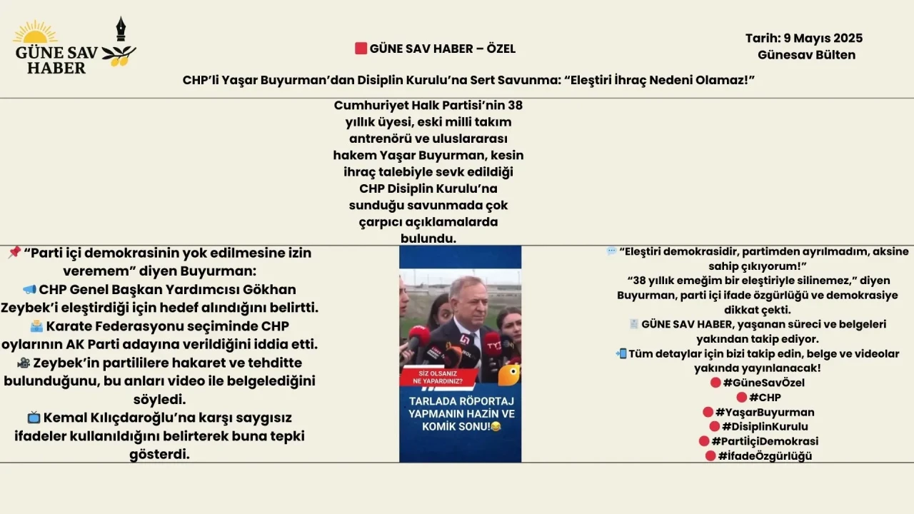 “‘Kılıçdaroğlu’na saygısızlık edildi’ diyerek parti ilkelerine sahip çıktı.”