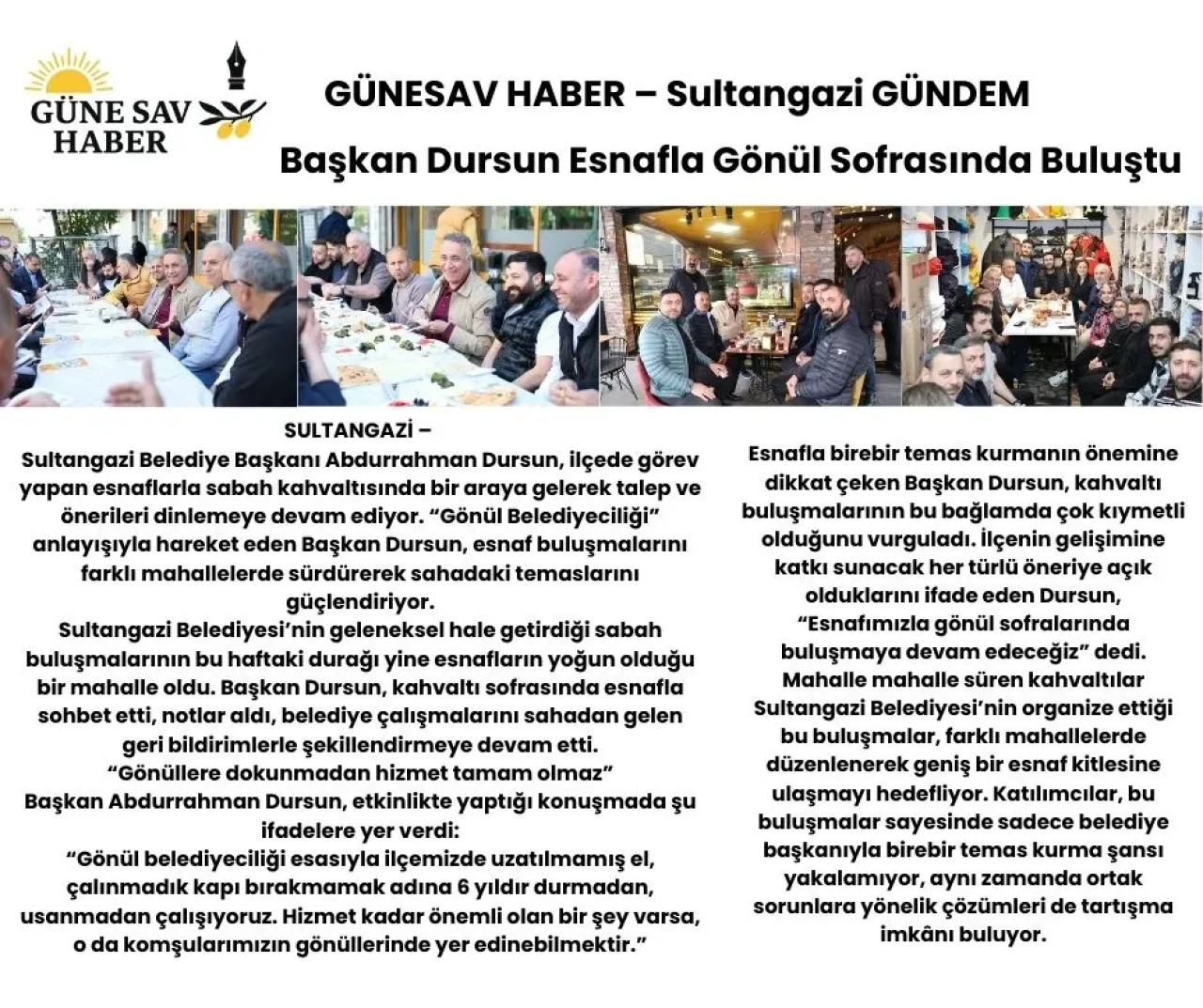 Başkan Dursun, Esnafla Gönül Sofrasında Buluştu
