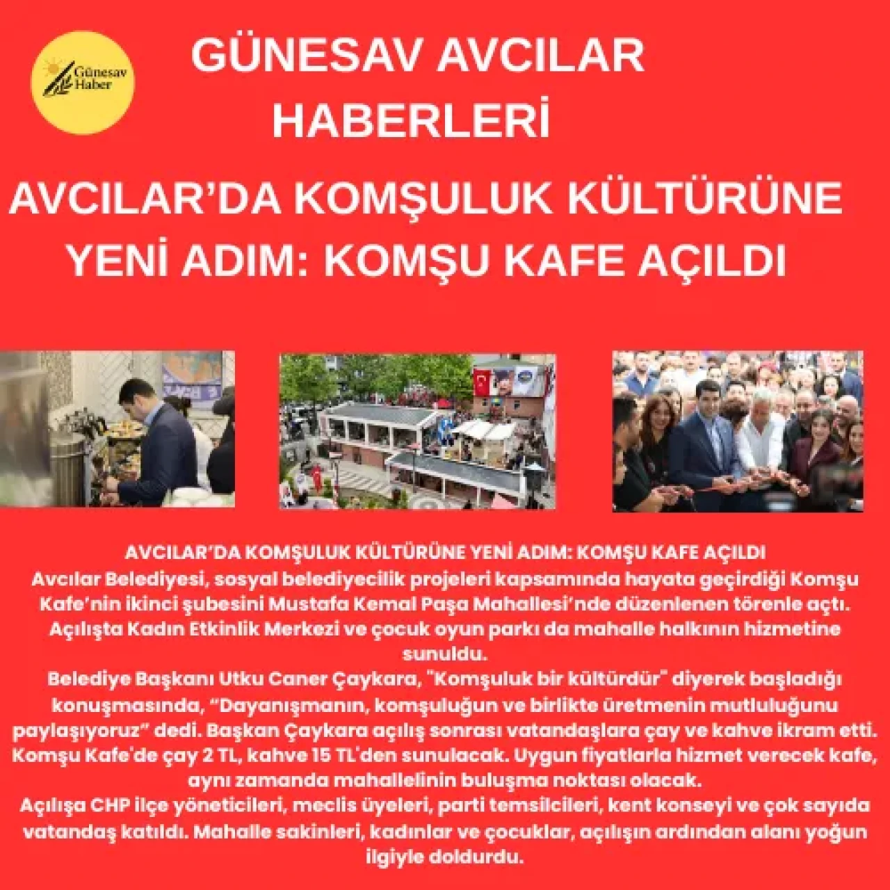 AVCILAR’DA KOMŞULUK RUHUNU PEKİŞTİREN YENİ MEKAN: KOMŞU KAFE HİZMETE GİRDİ!
