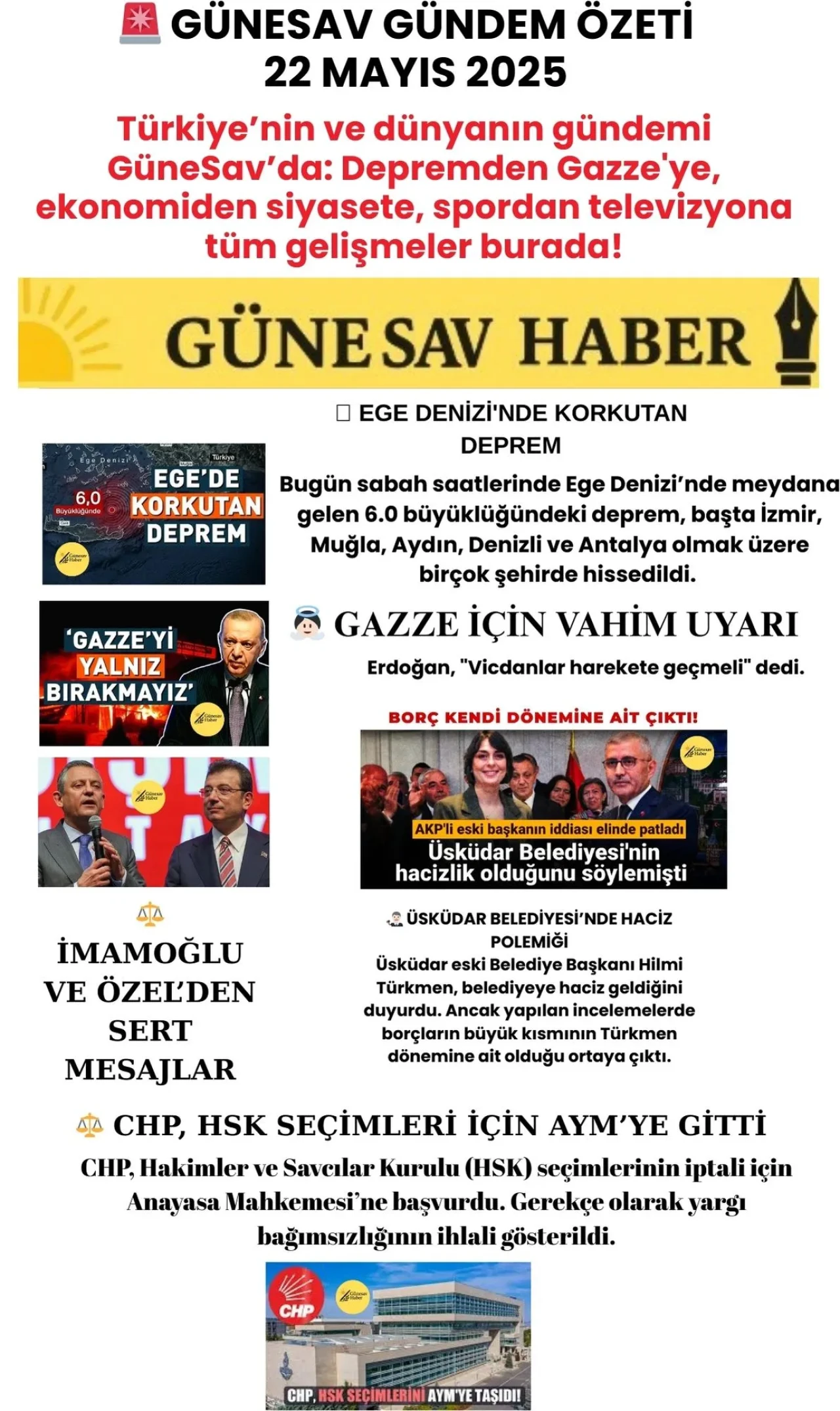 🚨 GÜNESAV GAZETE – KISA KISA GÜNDEM 🚨
