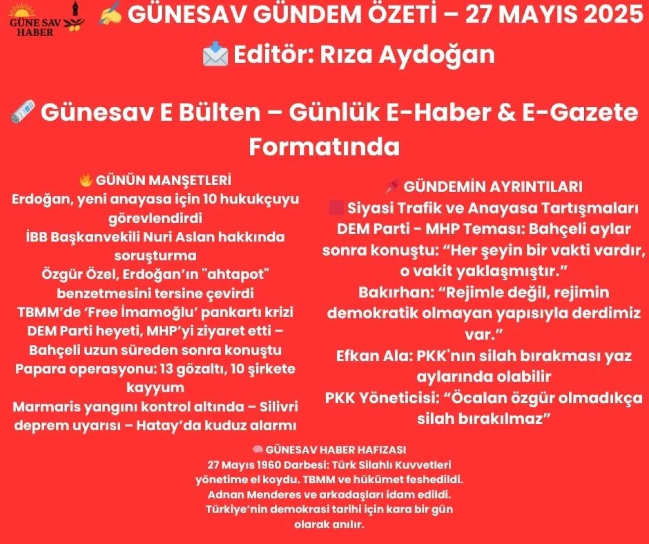 🔥 GÜNÜN ÖNE ÇIKAN HABERLERİ