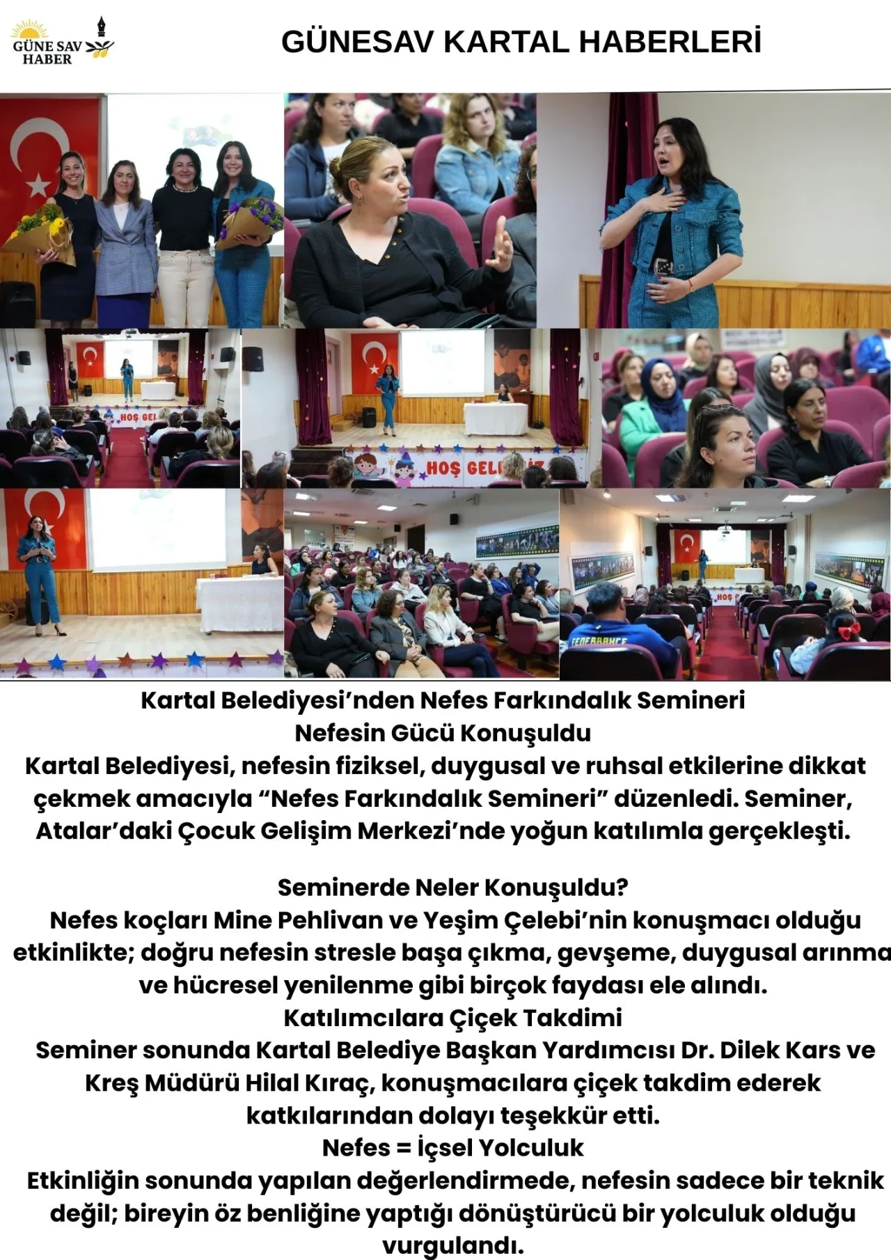 🌬️ Kartal Belediyesi’nden “Nefes”le Dönüşüm: Farkındalık Semineri Yoğun İlgi Gördü