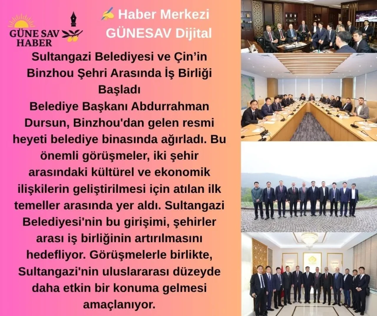 Sultangazi Belediyesi'nden Çin'in Binzhou Şehri ile İş Birliği İçin Tarihi Temas!