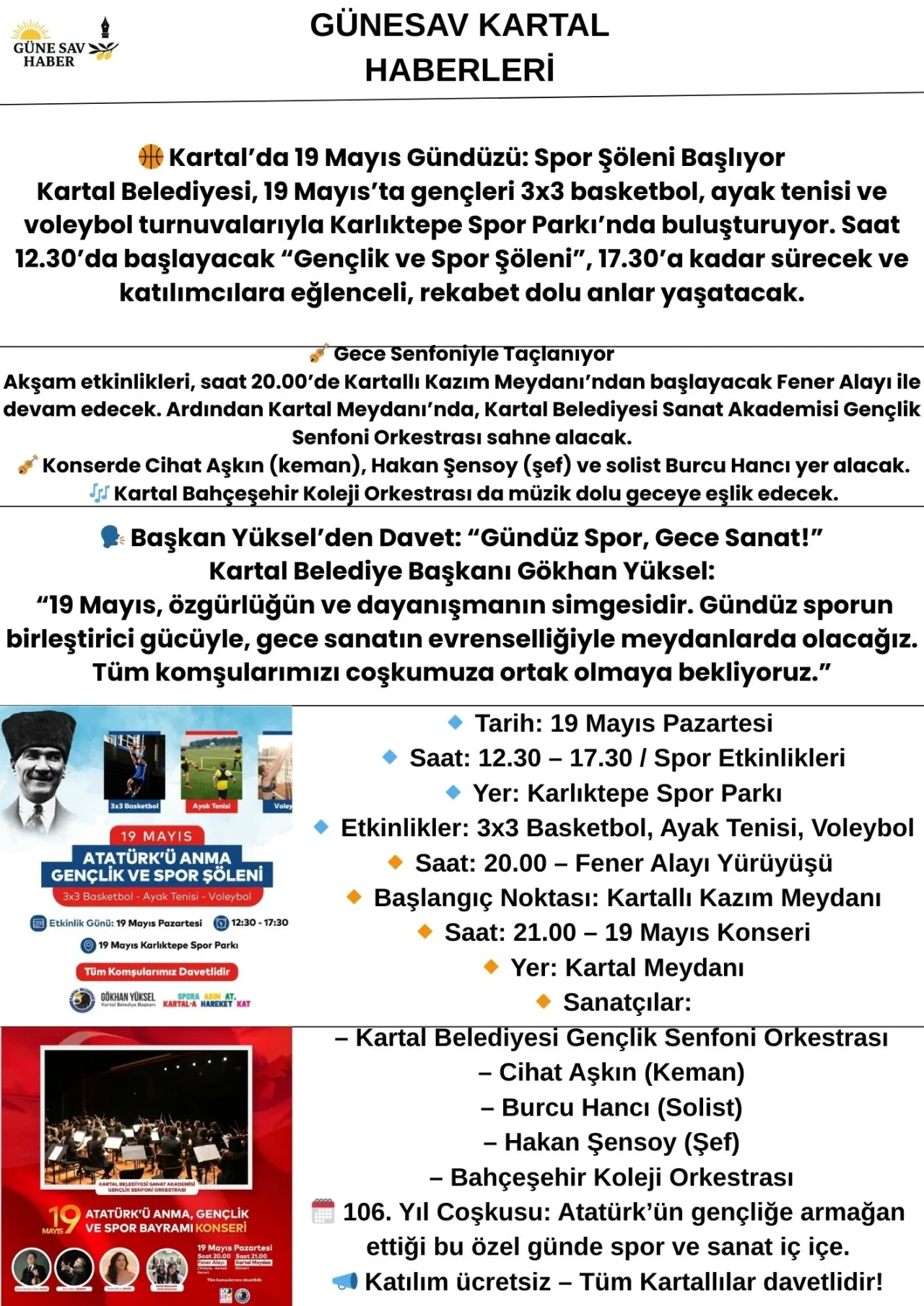 🏀 Kartal’da 19 Mayıs Gündüzü: Spor Şöleni Başlıyor