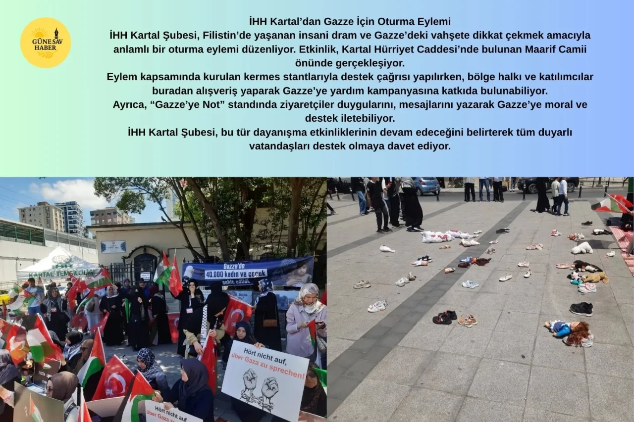 İHH Kartal, Gazze'ye Destek İçin Oturma Eylemi Düzenledi