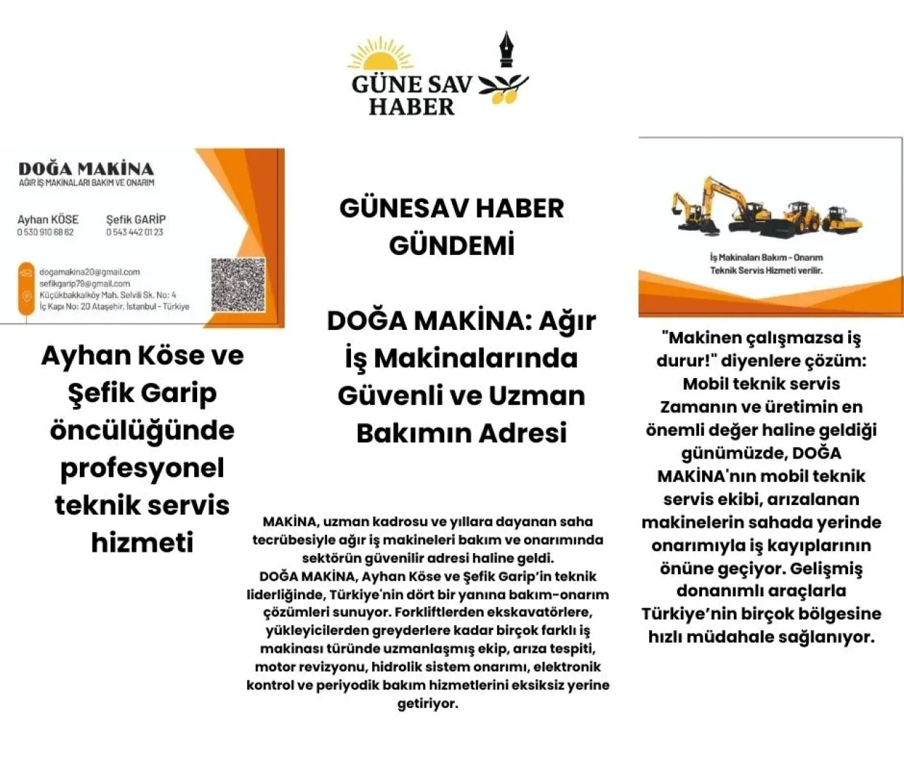 DOĞA MAKİNA: Ağır İş Makinalarında Güvenli ve Uzman Bakımın Adresi