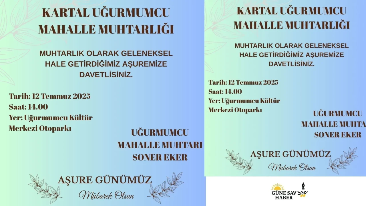 Kartal Uğur Mumcu’da  Aşure İkramına Davet