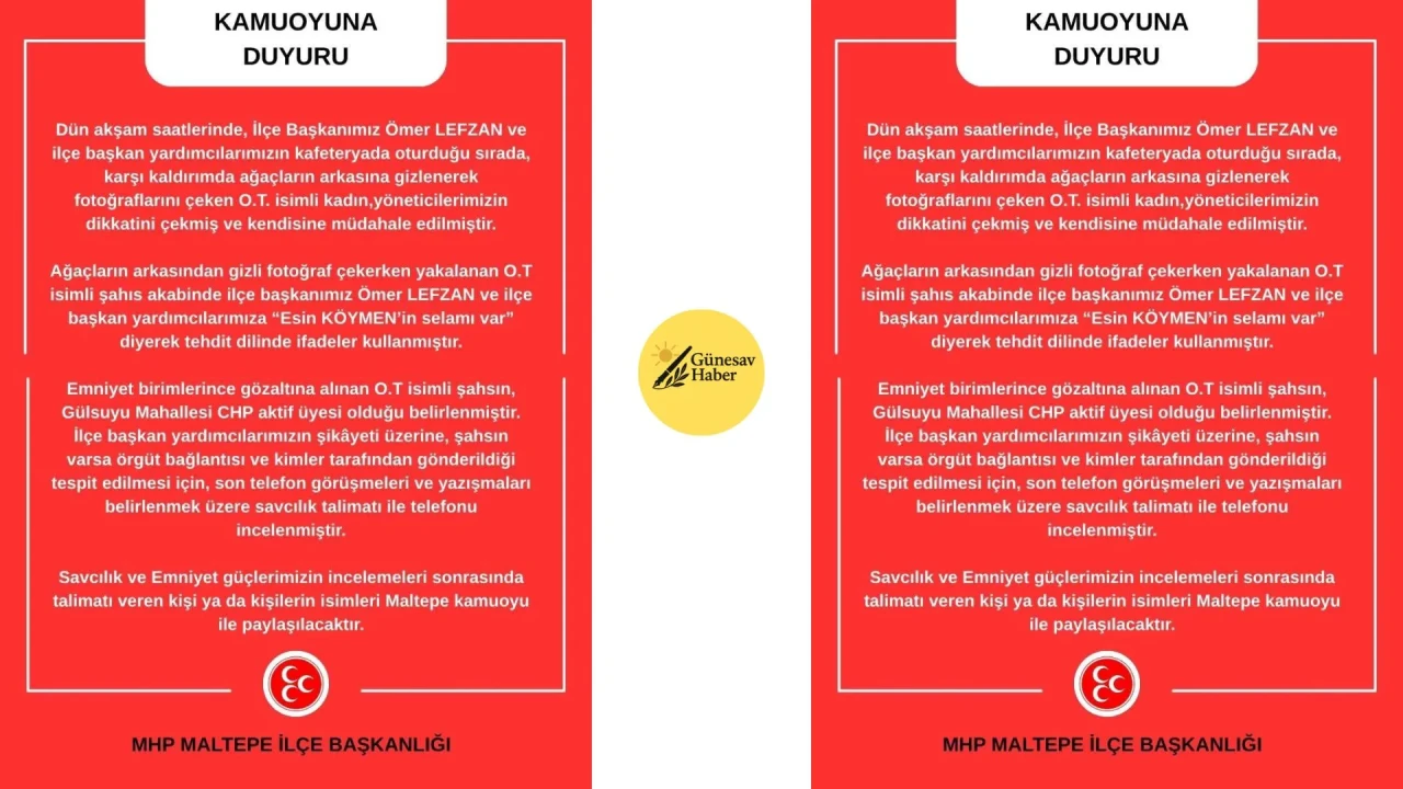 Milliyetçi Hareket Partisi İlçe Teşkilatı’ndan Kritik Açıklama!