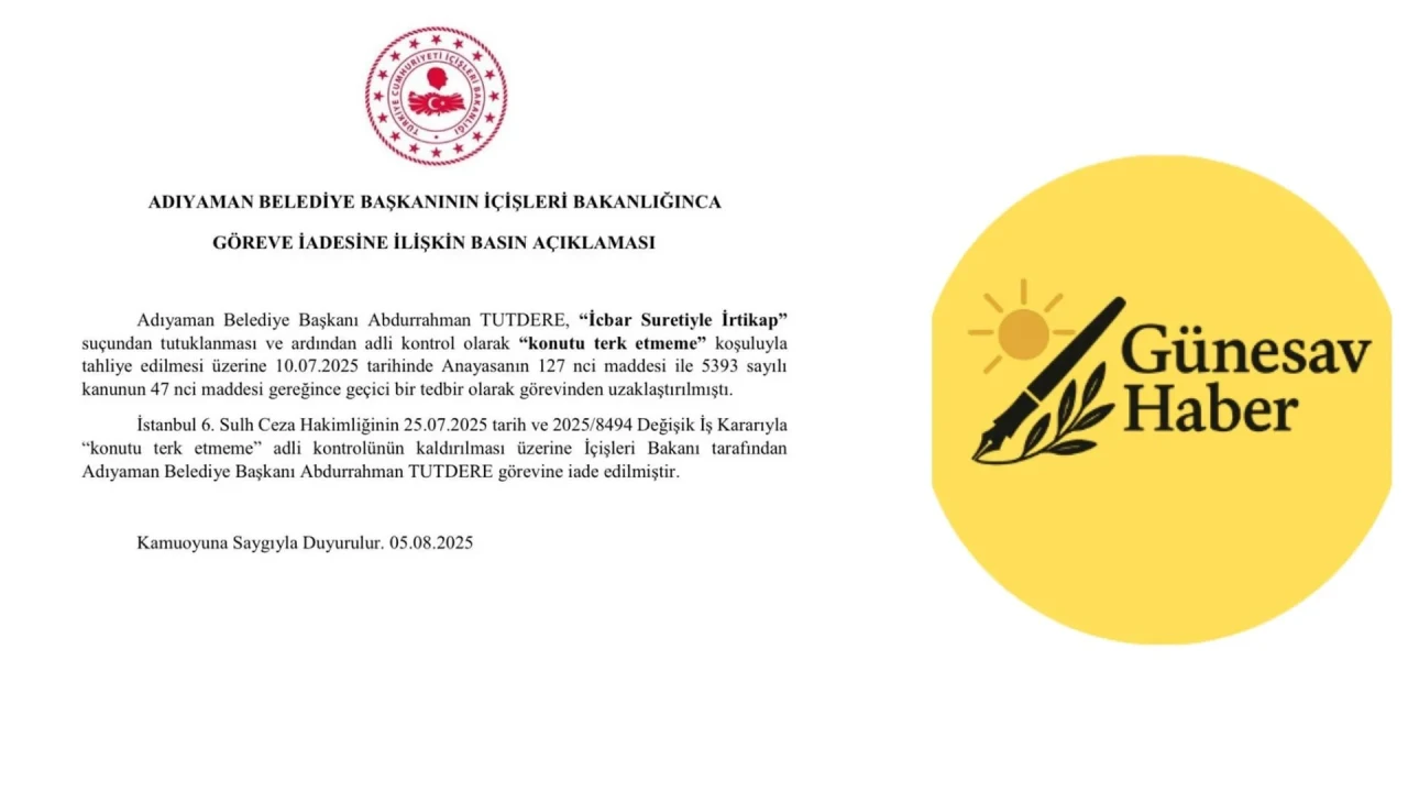 Adıyaman Belediyesi Başkanı’nın İçişleri Bakanlığı Tarafından Göreve İadesine Dair Basın Açıklaması Yapıldı