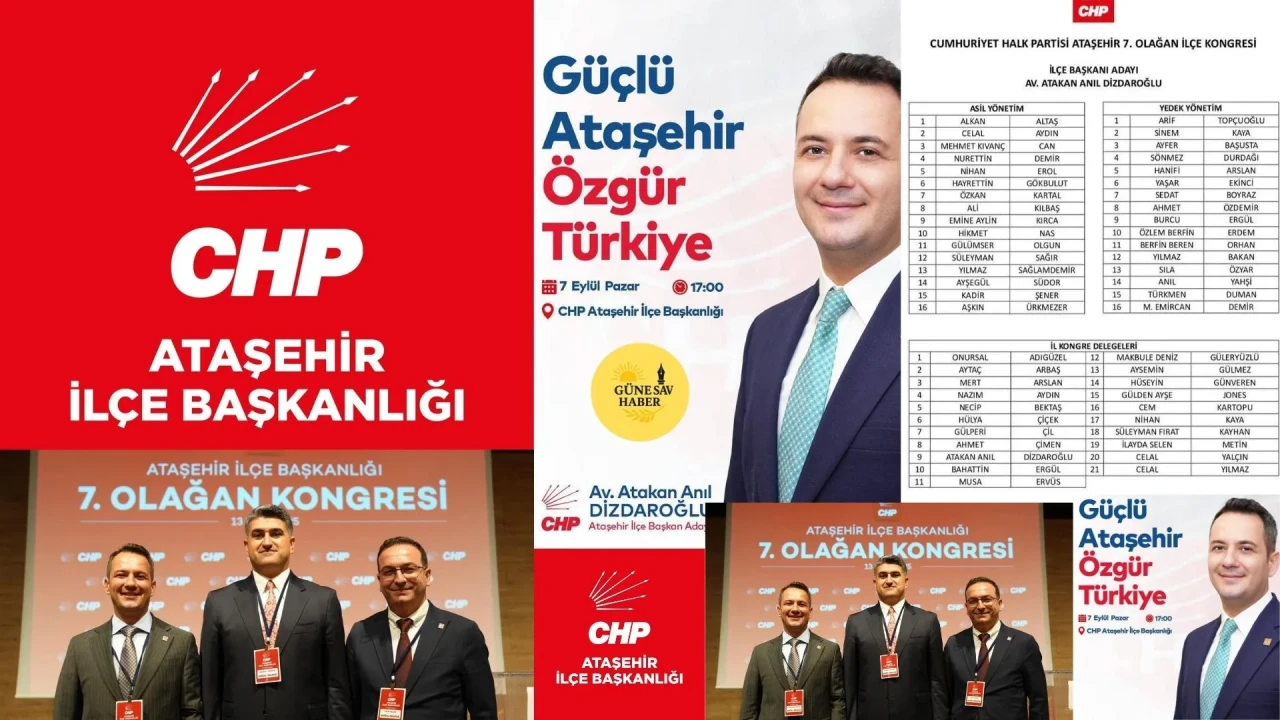 Ataşehir CHP Kongresi: Atakan Anıl Dizdaroğlu Tek Listeyle Başkan Seçildi