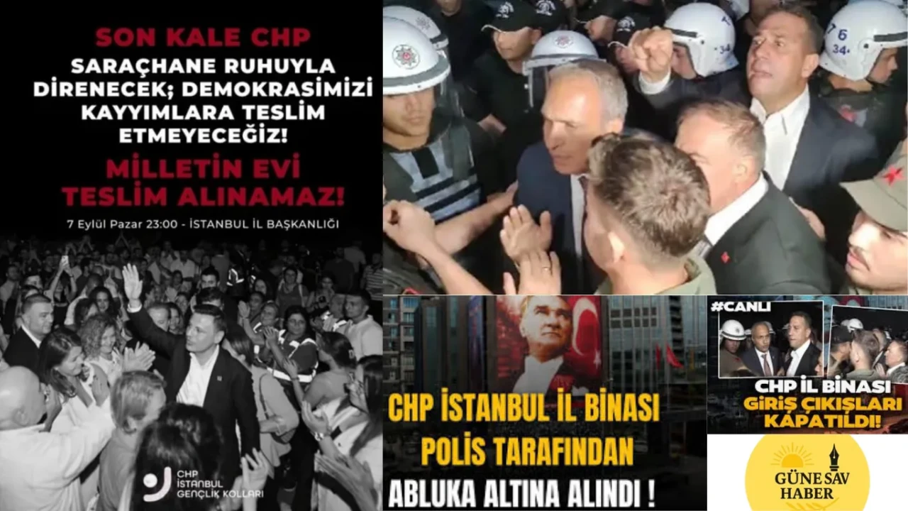 CHP İstanbul İl Başkanlığı Önünde Gerginlik: Gençlik Kolları Direnişte