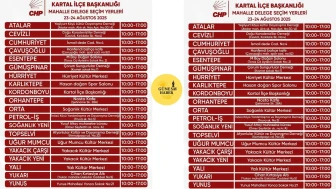 CHP Kartal Mahalle Delege Seçim Adresleri Belli Oldu: 23-24 Ağustos’ta Sandık Başına