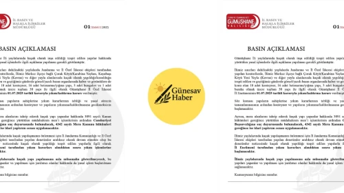 Gümüşhane Valiliği'nden dikkat çekici açıklama: 1 Temmuz 2025 Tarihine İlişkin Basın Bülteni Yayınlandı!