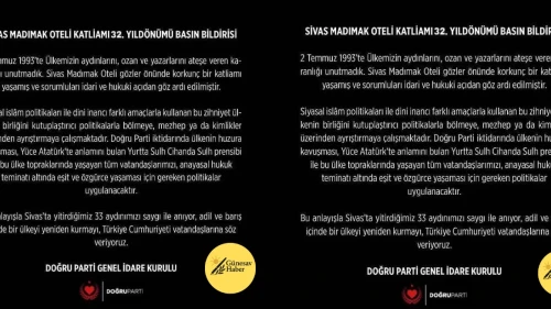 SİVAS MADIMAK OTELİ KATLİAMI 32. YILDÖNÜMÜ BASIN BİLDİRİSİ