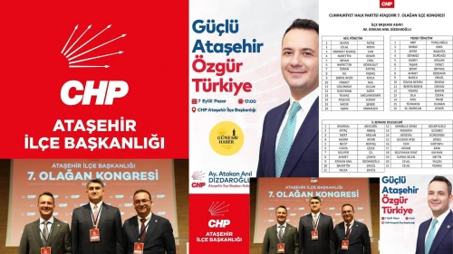 Ataşehir CHP Kongresi: Atakan Anıl Dizdaroğlu Tek Listeyle Başkan Seçildi