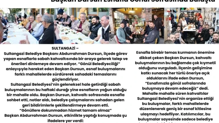 Başkan Dursun, Esnafla Gönül Sofrasında Buluştu