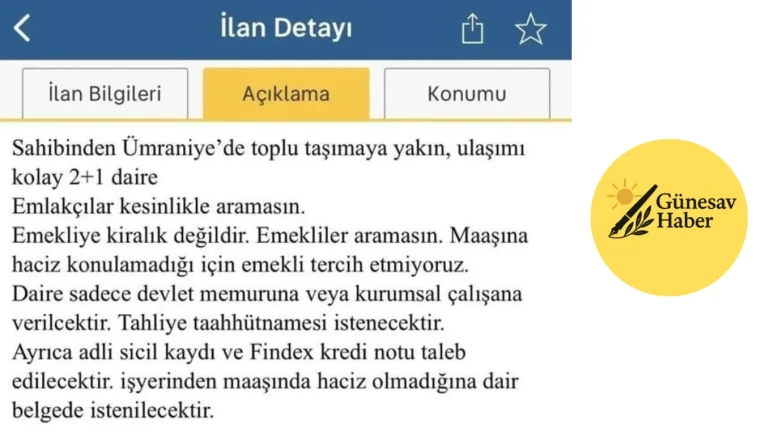 🏠 “Emekliye Kiralık Değil” İlanları Yasal mı? Uzmanlardan Açıklama
