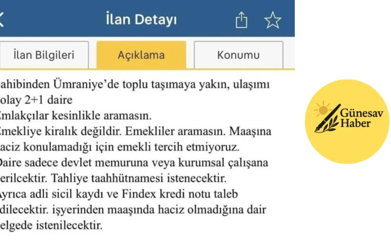 🏠 “Emekliye Kiralık Değil” İlanları Yasal mı? Uzmanlardan Açıklama