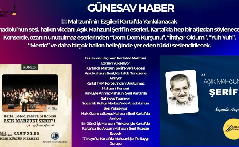 Kartal’da Mahzuni Şerif’e Vefa Gecesi