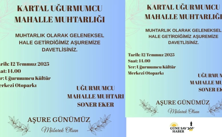 Kartal Uğur Mumcu’da  Aşure İkramına Davet